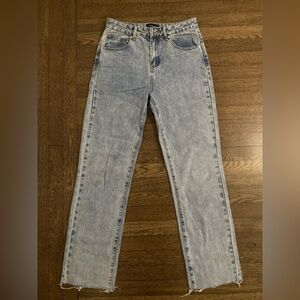 White Fox Boutique With You Low Rise Wide Leg Jeans in Vintage Mid Blue M